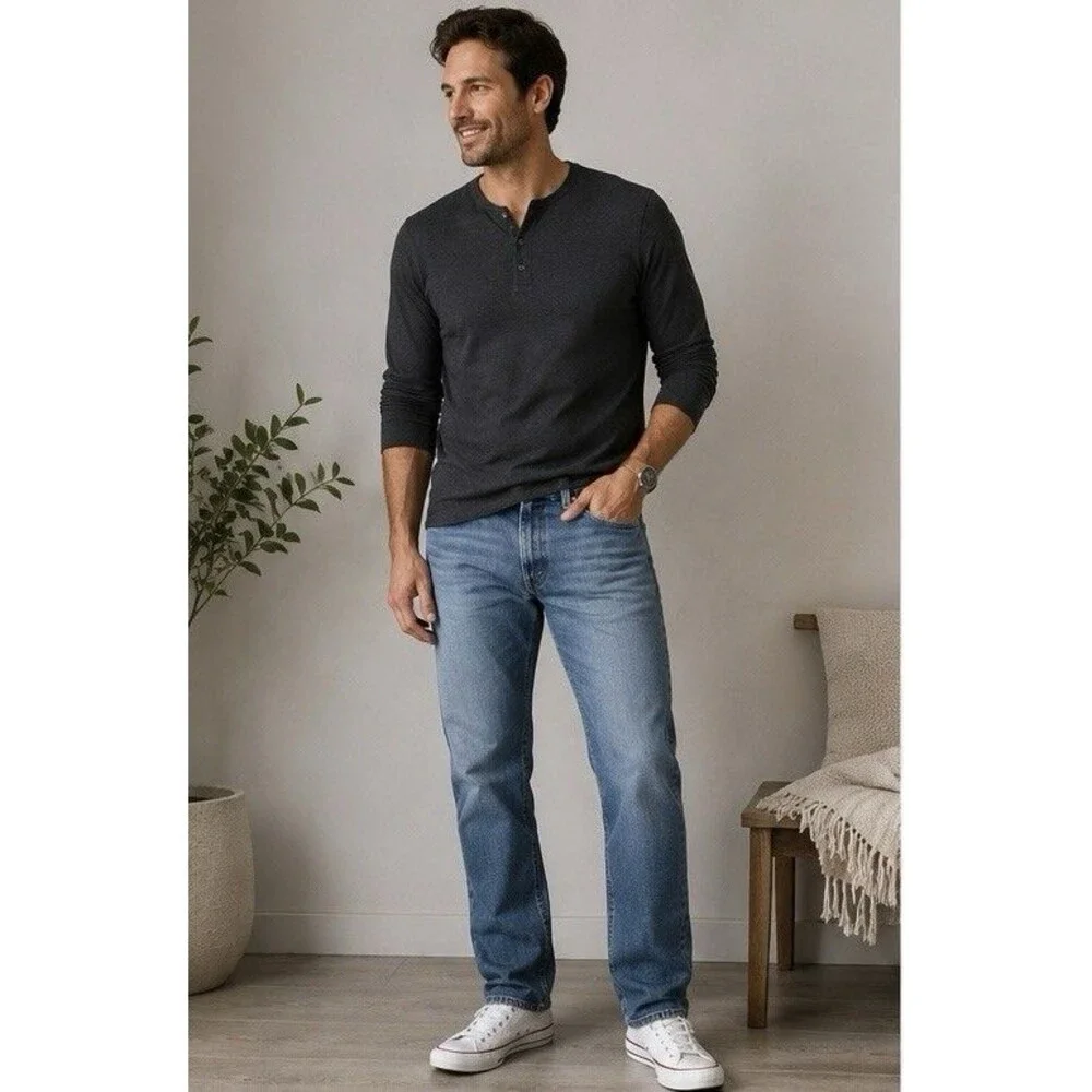 Levi’s 505 Regular Fit Jeans Men’s 36x30 Light Wash Straight Leg Blue Denim EUC